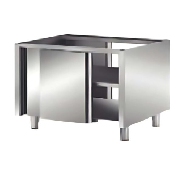 2 Door Stainless Steel Base Cabinet with Sliding Doors Without Top```
