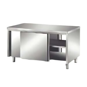 2 Door Stainless Steel Base Cabinet with Sliding Doors and Top for Commercial Kitchen