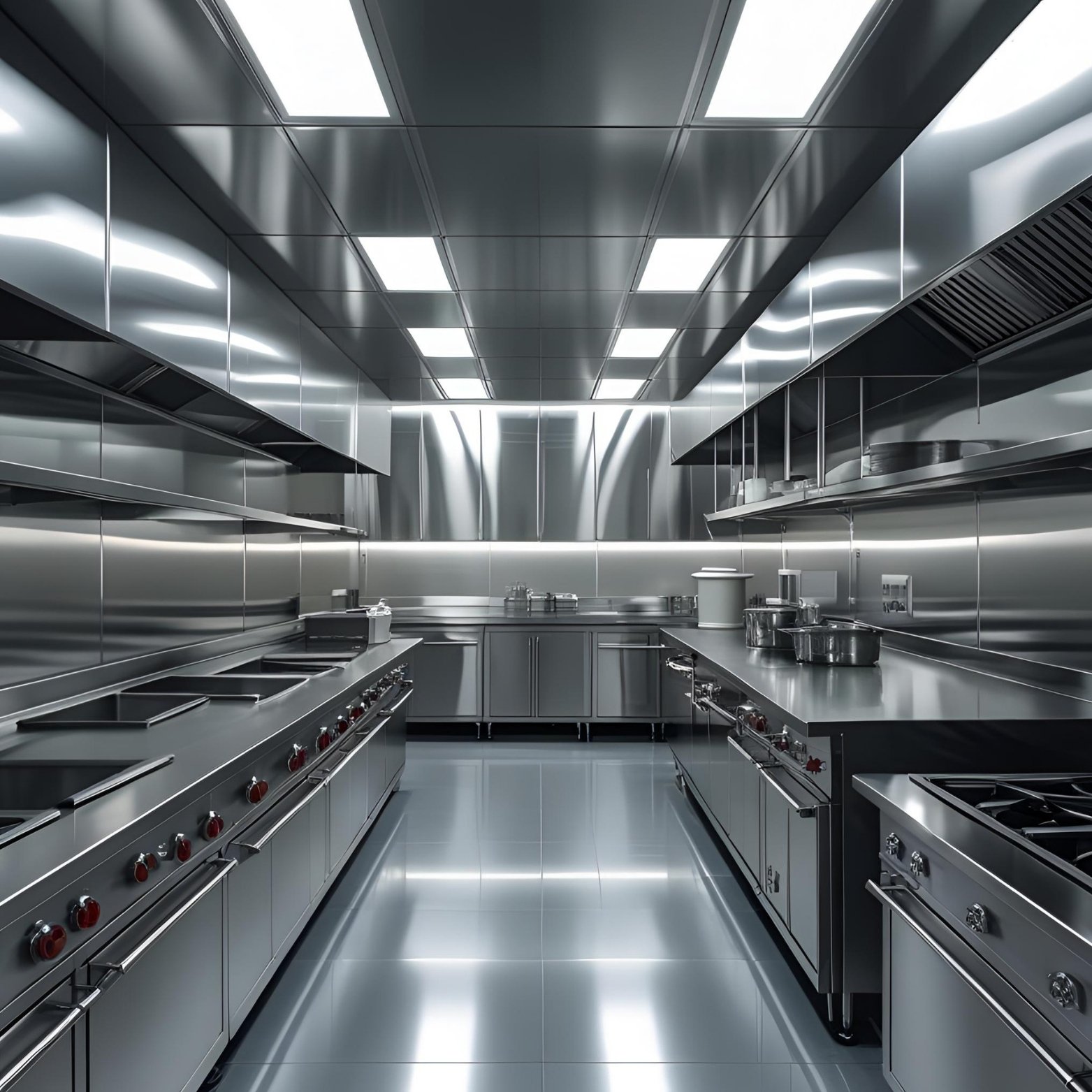 commercial kitchen equipment Abu Dhabi stainless steel cabinets