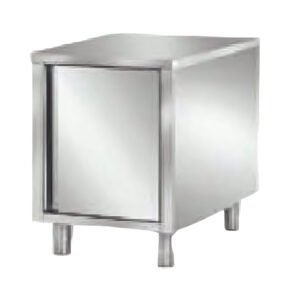 Stainless steel 1-door base cabinet with top for commercial kitchen