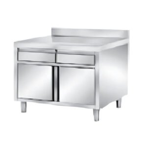 2 Door Stainless Steel Base Cabinet with 2 Drawers for Commercial Kitchen Storage